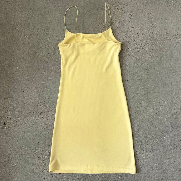 Zara Women's Bodycon Spaghetti Straps Dress Yellow - Picture 2 of 8
